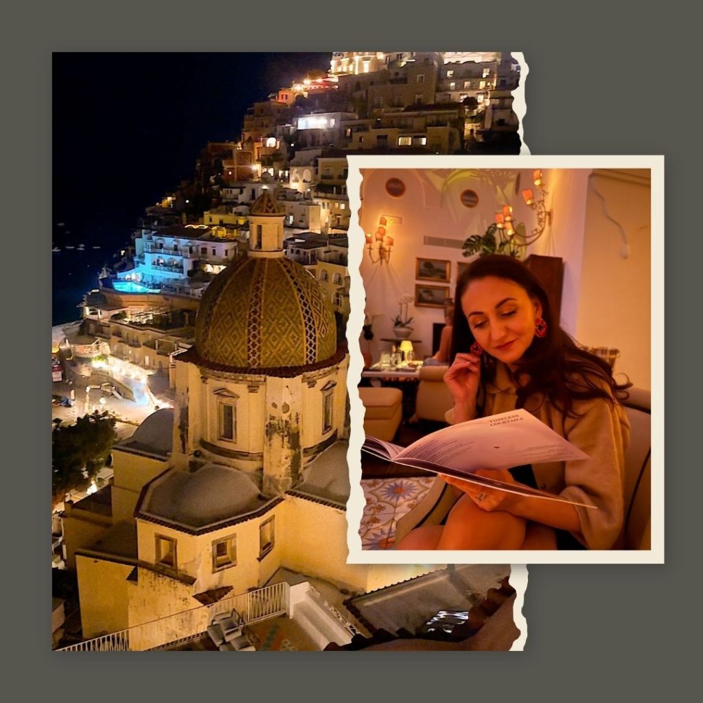 Positano, noaptea. Belvedere de pe terasa La Sirenuse.